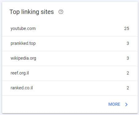 Top linking sites קישורים