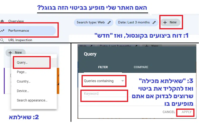 חיפוש גוגל סרצ' קונסול